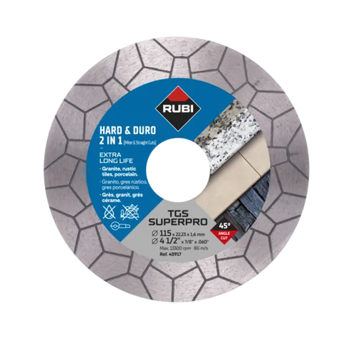 RUBI TGS Mitre and Straight Superpro 115 mm diamond blade